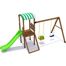 Red 3D I Safe Ahşap Çocuk Parkı