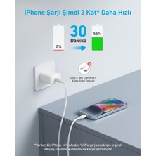 Anker 20W USB-C Şarj Cihazı - iPhone & Android ile Uyumlu Type-C Hızlı Şarj Adaptörü-  A2347 - Beyaz (Anker Türkiye Garantili)