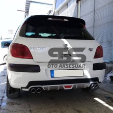 STS Oto Aksesuar Peugeot 307 Difüzör Arka Tampon Eki 4 Egzoz Çıkışlı Gri Tip