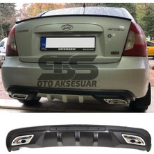 Hyundai Accent Era Difüzör Arka Tampon Eki 2 Egzoz Çıkışlı Siyah