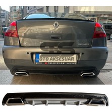 STS Oto Aksesuar Renault Megane 2 Sedan Difüzör Arka Tampon Eki 2 Egzoz Çıkışlı Gri Lüx Tip