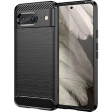 Microcase Google Pixel 8 Pro Brushed Carbon Fiber Silikon Kılıf - Siyah AL3332