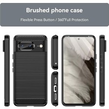 Microcase Google Pixel 8 Pro Brushed Carbon Fiber Silikon Kılıf - Siyah AL3332