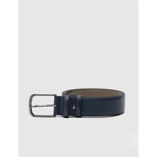 Cabani %100 Hakiki Deri Erkek Lacivert 4 cm Klasik Kemer