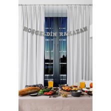 Artikel Gri Hoş Geldin Ramazan Yazılı Banner , Özel Gün, Davet Organizasyonu ,iftar Yemeği, Simli Eva Banner