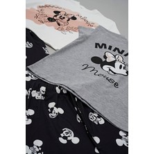 For You Kids 4'lü Minnie Mouse Baskılı Tshirt Şort Pantolon Takım