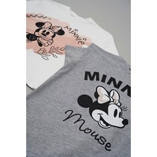 For You Kids 4'lü Minnie Mouse Baskılı Tshirt Şort Pantolon Takım