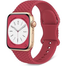 Qifit Apple Watch Kordon Band ile Uyumlu Silikon Örgülü Bantlar 38MM 40MM 41MM 42MM 44MM 45MM 49MM