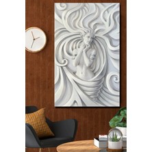 Canvasum Medusa Yılan Saçlı Kadın Silver White Boyalı Kanvas Tablo AR030314