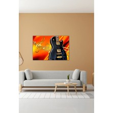 Canvasum Dijital Baskılı Dekoratif Tasarım Gitar Iş-Meslek Temalı Lüks Ahşap Kanvas Tablo AR030482