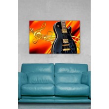 Canvasum Dijital Baskılı Dekoratif Tasarım Gitar Iş-Meslek Temalı Lüks Ahşap Kanvas Tablo AR030482