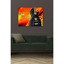 Canvasum Dijital Baskılı Dekoratif Tasarım Gitar Iş-Meslek Temalı Lüks Ahşap Kanvas Tablo AR030482