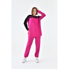 FTZ Women Kadın Çizgili İkili Takım  Fuşya 20658