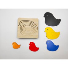 İcons Montessori Katmanlı Puzzle, Tak-Çıkar, Eğitici Puzzle (Kuş)