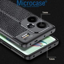 Microcase Xiaomi Redmi Note 13 Pro Plus Global Leather Serisi Deri Efekt Silikon Kılıf - Siyah AL3337