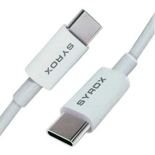 Syrox C94 3.0A Type-C To Type-C Data ve Şarj Kablosu - C94 3.0A Type-C Şarj & Data Kablosu