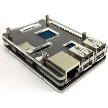 Raspberry Pi 2 Şeffaf Siyah Metal Vidalı Kutu