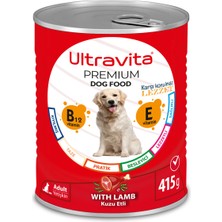 Ultravita Premium Yüksek Proteinli Kuzu Etli Konserve Yaş Köpek Maması 415GRX24 Adet