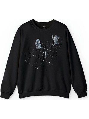 So Cool Astronot Dans Uzay Cosmos Space Galaksi Gezegen Baskılı Sweatshirt