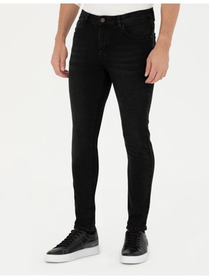 Pierre Cardin Erkek Siyah Slim Fit Jean Pantolon 50280554-Vr046