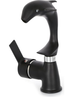 HT Prima Yunus Desenli Lavabo Bataryası - Siyah