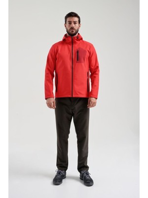 Exuma 2111161 Erkek Kırmızı Yağmur Rüzgar Geçirmez Softshell Özellikli Mont