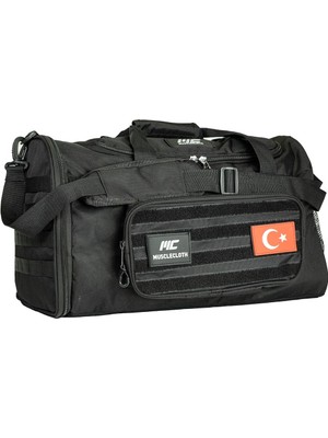 Musclecloth Tactical Duffel Bag Silindir Çanta Siyah