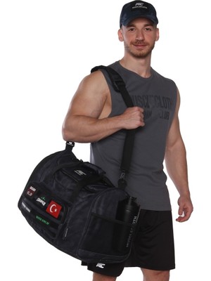 Musclecloth Tactical Duffel Bag Silindir Çanta Siyah Kamuflaj