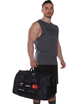 Musclecloth Tactical Duffel Bag Silindir Çanta Siyah Kamuflaj