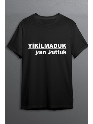 Çelik Auto Yıkılmaduk Yan Yattuk Baskılı Pamuklu Likralı T Shirt Beyaz Yazılı Siyah CLK 151