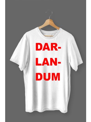 Çelik Auto Darlandum Baskılı Pamuklu Likralı T Shirt Kırmızı Yazılı Beyaz Clk 09