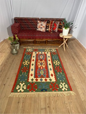 El Dokuma Anadolu Kilim-92 x 200