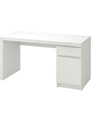 IKEA Çalışma Masası, Beyaz Renk Meridyendukkan 140X65 cm Çekmeceli Çalışma Ünitesi