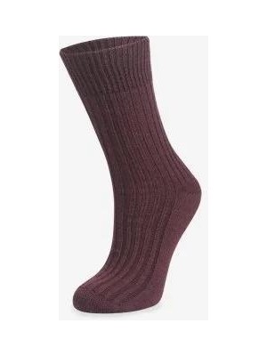 Shinex Merino Bordo Yün Kadın Çorap 32