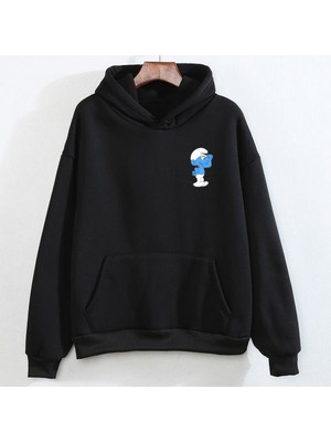 Swozz Şirinler Baskılı Çift Sweatshirt 2 Adet