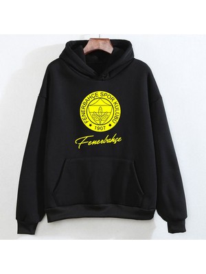 Swozz Fenerbahçe Altın Tasarımlı Siyah Sweatshirt