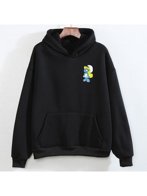 Swozz Şirinler Baskılı Çift Sweatshirt 2 Adet