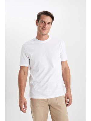 DeFacto New Regular Fit Bisiklet Yaka Basic Düz %100 Pamuk Kısa Kollu Tişört V7699AZ23SP