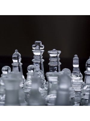 Bernami Glass Chess Cam Satranç Takımı (25 cm x 25 Cm)