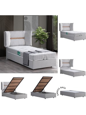 Setay Lizbon Tek Kişilik Mdf Baza - Açık Gri (Başlık-Yatak Hariç)