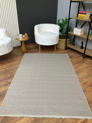 Saraz Halı Sisal Halı Makinede Yıkanabilir Kaymaz Tüy Vermez Salon Mutfak Koridor Halısı 3907 Kahve