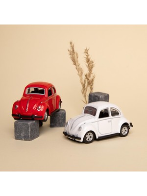 Volkswagen Beetle Metal Çek Bırak Model Minik Araba Kırmızı