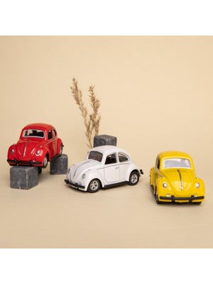 Volkswagen Beetle Metal Çek Bırak Model Minik Araba Kırmızı