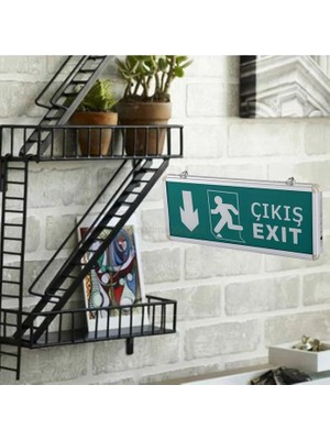 Cata Ledli Acil Çıkış Levhası Aşağı Ok