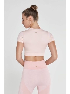 Jerf Captiva Yumuşak Dokulu & Esnek Crop Top Pembe