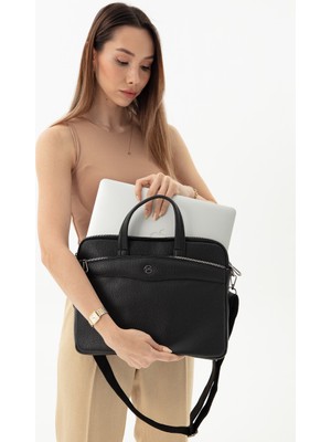 Morca Unisex 13" & 14" Laptop Evrak Çantası Siyah