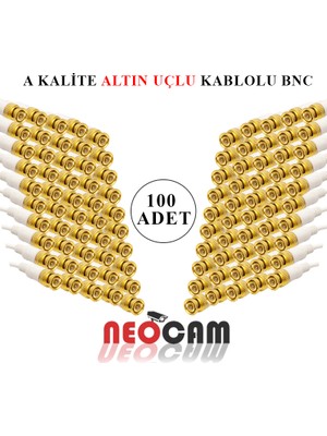NeoCam 100 Adet Hazır Kablolu Bnc Konnektör