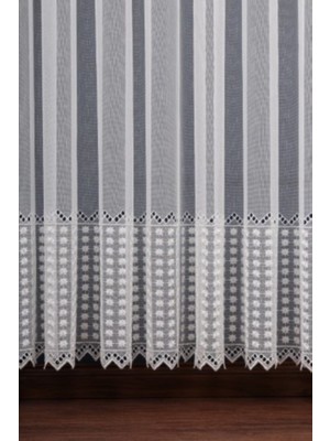 Yıldız Desen Tt Zemin Brode Nakış Işlemeli Tül Perde (1/2.5 Normal Pile)