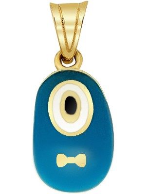 Altın Sepeti Altın Mavi Bebek Patik Kolye Ucu