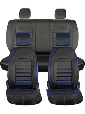 Fresh Start mercedes Amg Gt Uyumlu Lüks Deri Oto Koltuk Kılıfı Ön Arka Takım Set Giydirme Model Siyah Mavi